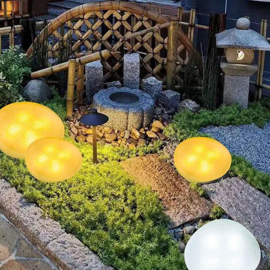 Solar Cobblestone Pathway Light, Garden Rock Solar LED Light, Waterproof Outdoor Stone Light for Patio Lawn Yard Porch