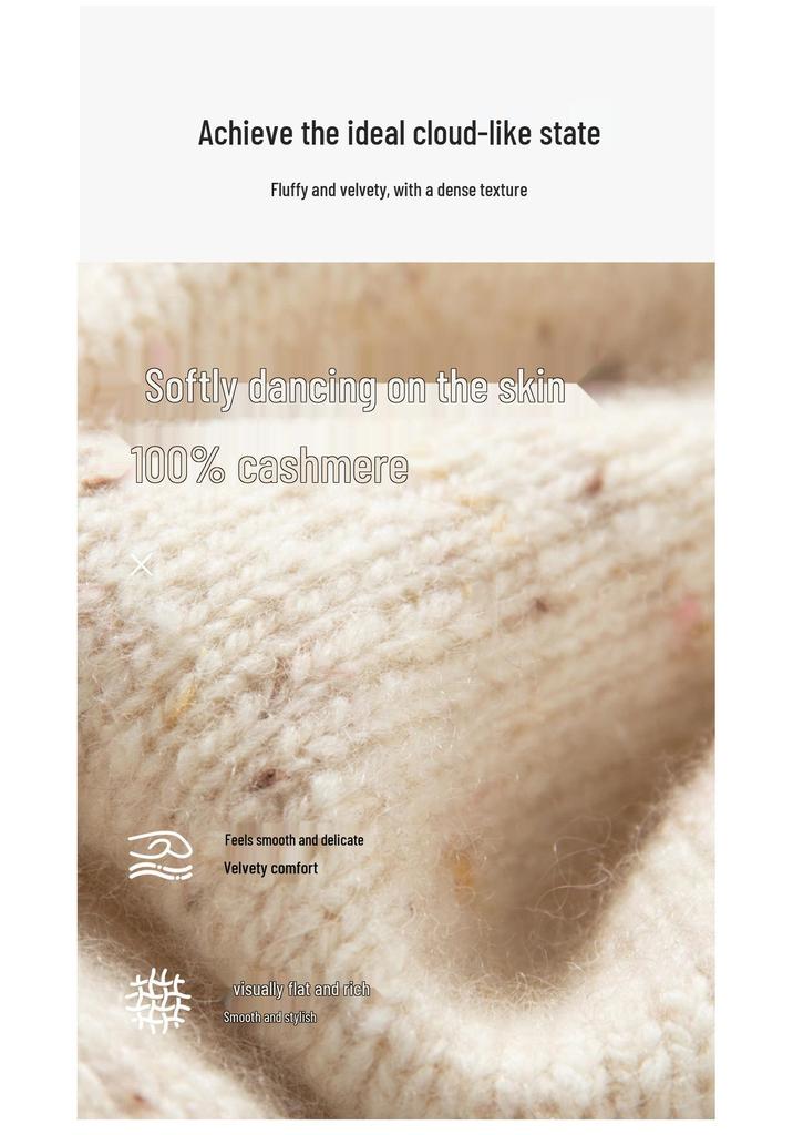 100% Cashmere Women's Round Neck Knit Sweater
