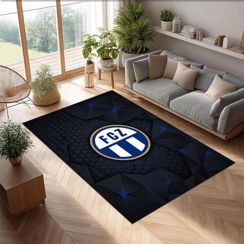 Tappeto Morbido Area Rug con Motivo Calcio FC Zürich Antiscivolo Tappeto per Pavimento Interno Tappetino Decorazione Sportiva per Camera da Letto