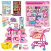 Vending Machine Play Set Toys for Kids Cash Register Playset Realistic Mini Drink Food Fruit Dispenser Toys for Girls Boys