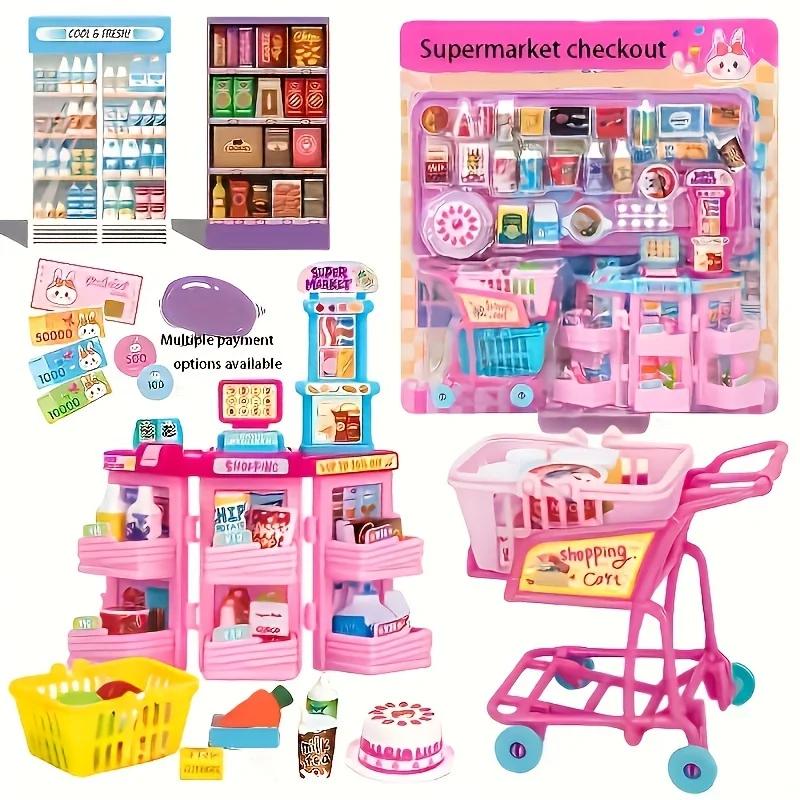 Vending Machine Play Set Toys for Kids Cash Register Playset Realistic Mini Drink Food Fruit Dispenser Toys for Girls Boys