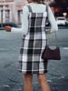 Chic Women's Plaid Suspender Skirt with Pockets – Casual Fashion for Spring and Autumn