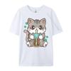 Boba Cat Bubble Tea Cat Kawaii Anime Girls Graphic T Shirts Unisex Oversized Camiseta Masculina Holidays