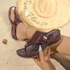 Women’s Thong Platform Peep-Toe Beach Slide Sandals Wedge Heel