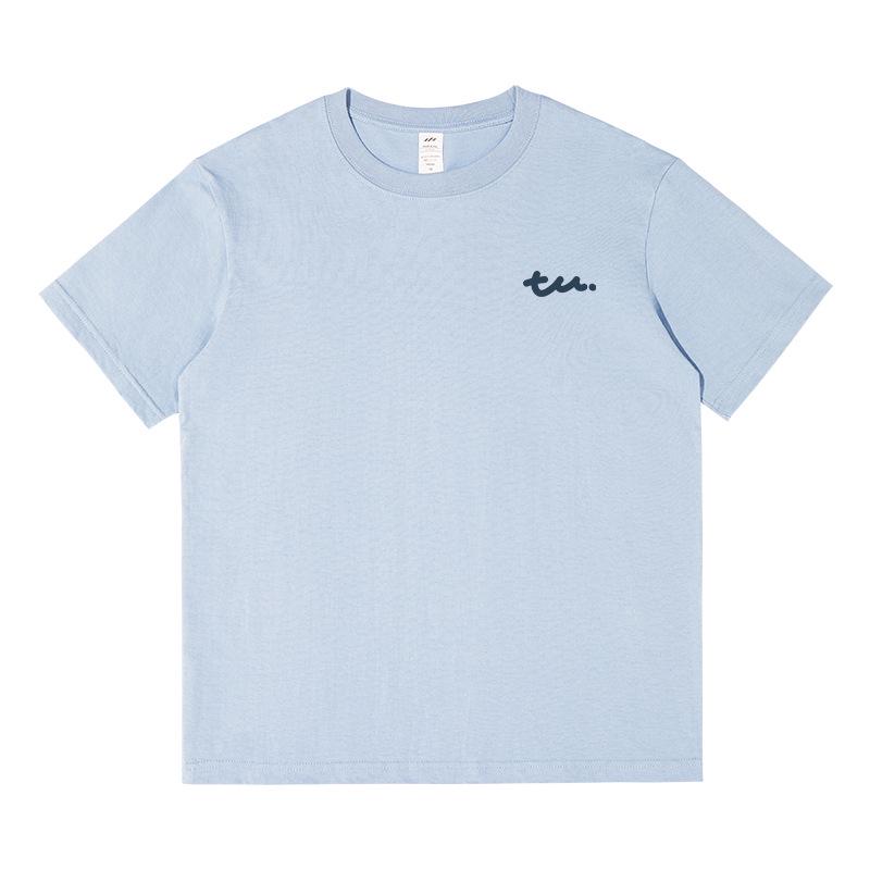 Japanese Minimalist Women's TU Print Cotton T-Shirt - Loose Short Sleeve, Round Neck, Trendy and Versatile Summer Top
