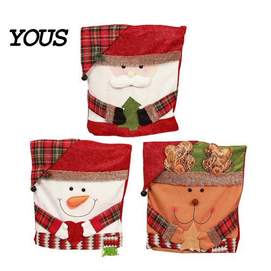 Festive Table Decor for Christmas Dining Chair Cover, Washable Seat Protector, Santa Snowman Covers Deer Slipcover Home Holiday Party Decorations