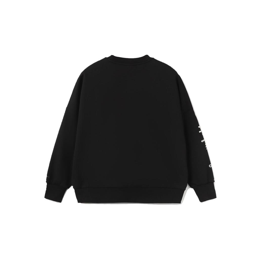 Li-Ning Cartoon Print Fleece-Lined Pullover Sweatshirt Women Tops Black AWDRD62-2