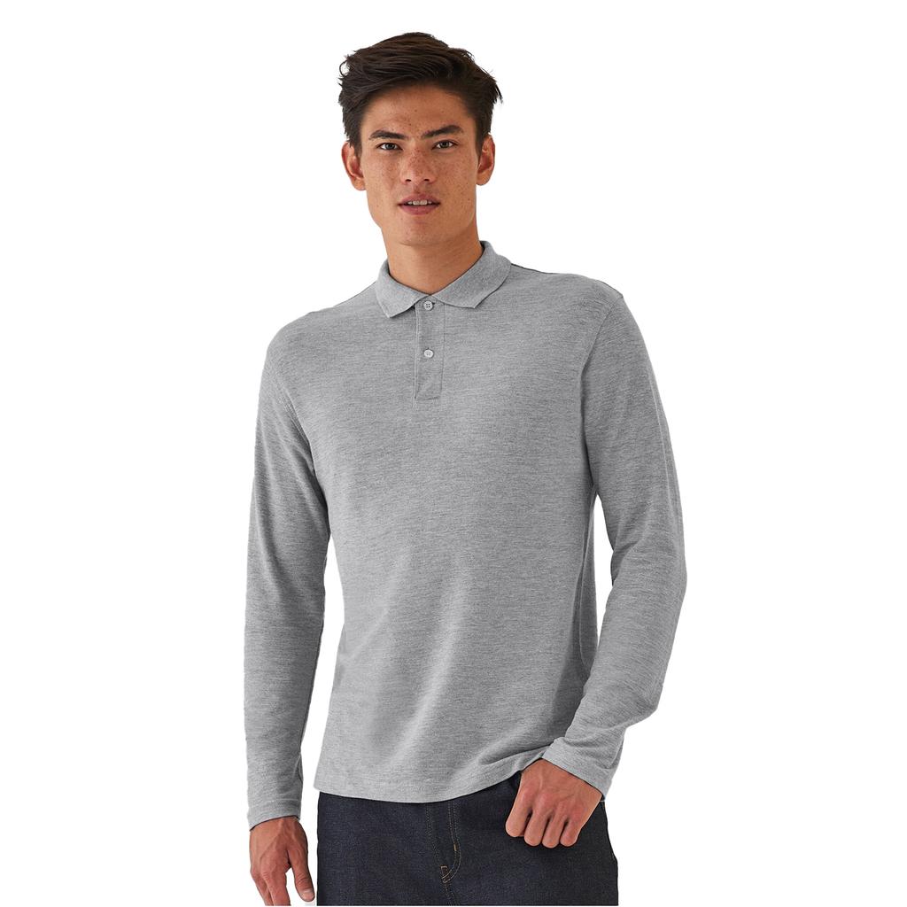 B&C Mens ID.001 Long-Sleeved Polo Shirt