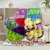 1pz Coperta Flanella Anniversario Happy Tree Friends Regalo, Adatta Sia per Uomini Che per Donne, Morbida Ideale per Letti e Divano, Regalo di Compleanno o Natale