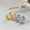 925 Silver Double Round Zircon Hoop Earrings For Women Simple Geometric Circle Earrings Party Wedding Jewelry Gifts