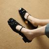 New Summer Size Bag Head Slippers Casual Sequins Set Feet One Pedal Cool Slippers Soft Bottom Flat Bottom Slippers Women