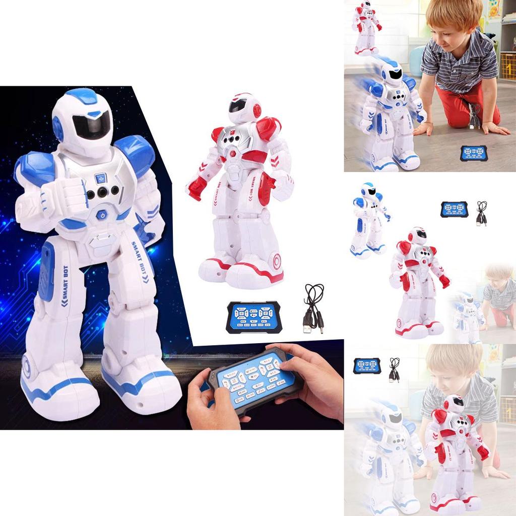 Kids' Intelligent Remote Control New Will Electric Robot Toy Blue/red Educational And Fun Dancing Robot