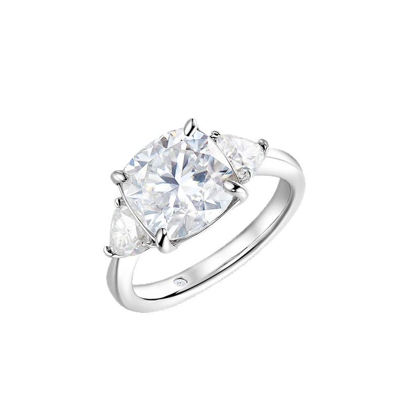 Elegant Moissanite Women's Ring - Classic 5 Carat Sterling Silver S925, High-End Design