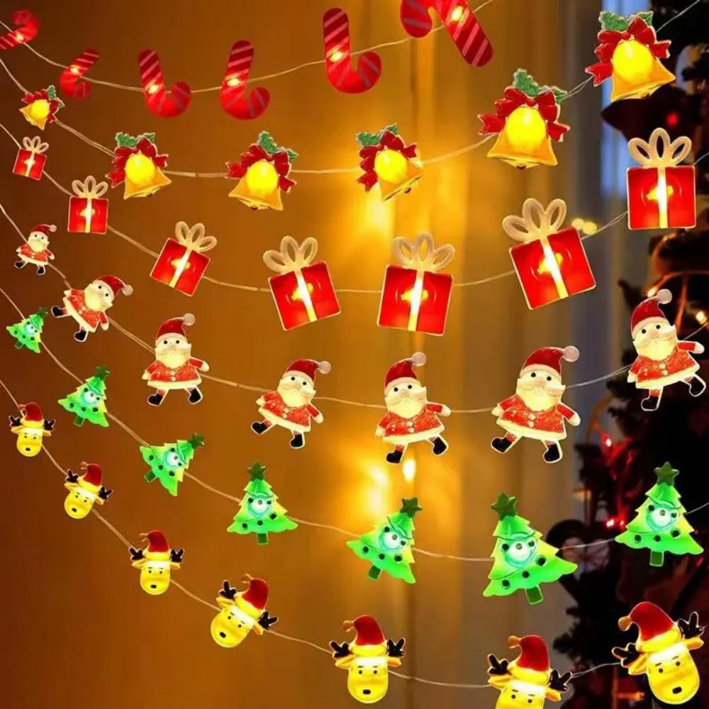 2M Fairy String Lights Santa Claus Snowman LED Garland String Lights Bedroom Garden Decorations 2025 Merry Christmas Supplies