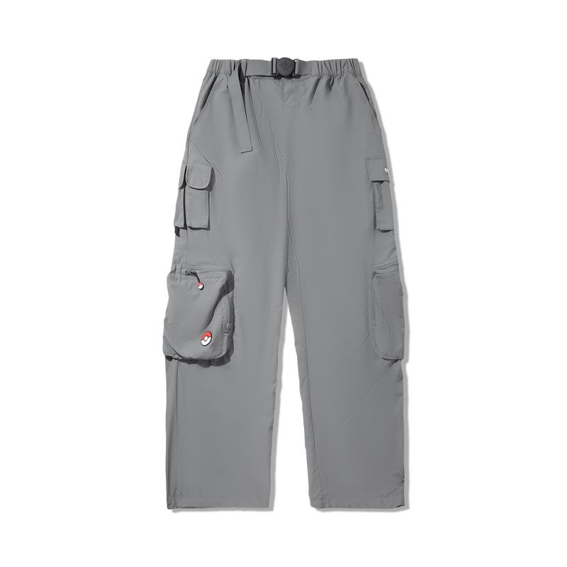 Li Ning X Pokémon Straight Loose Casual Pants Men bottoms Sober-Gray AKXV441-2