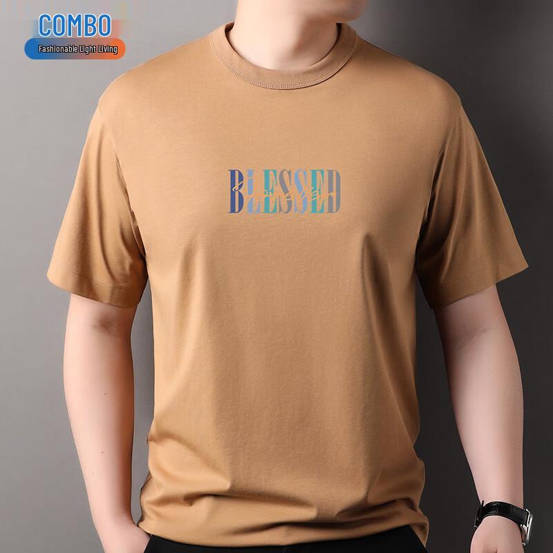 

Comprun Men s Casual Cotton Blend Short Sleeve T-Shirt S