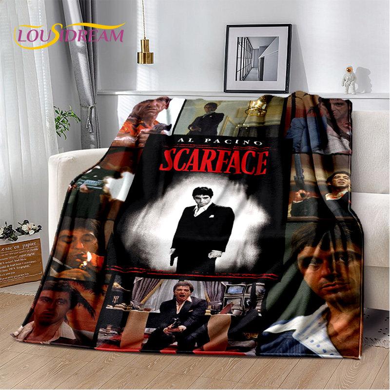 Movie Scarface Tony 3D Printing Soft Plush Blanket,Flannel Blanket Throw Blanket for Living Room Bedroom Bed Sofa Picnic Cover