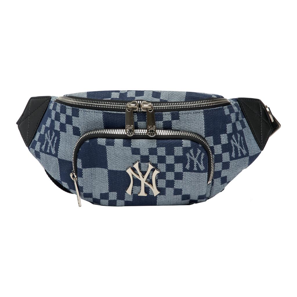 New MLB Synthetic Leather Combo Bag Fanny Pack Regular Unisex Denim Blue 3AHSM082N-50NYD