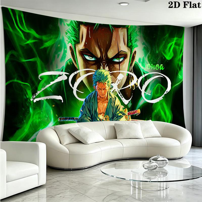 Roronoa Zoro Wall Tapestry Aesthetic Wall Hanging Printed Fabric Blanket Decorative Tapestries for Bedroom Living Room Home Decor