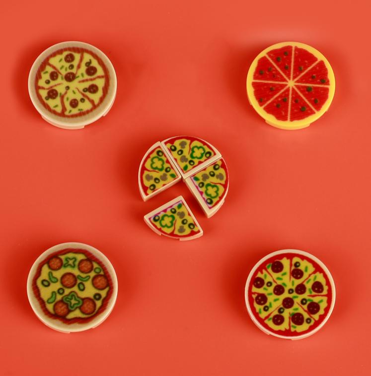 City Food Building Blocks Character Accessories Printing Set Fish Mushroom Fruit Burger Refrigerator Hot Dog Pizza Basin Toy