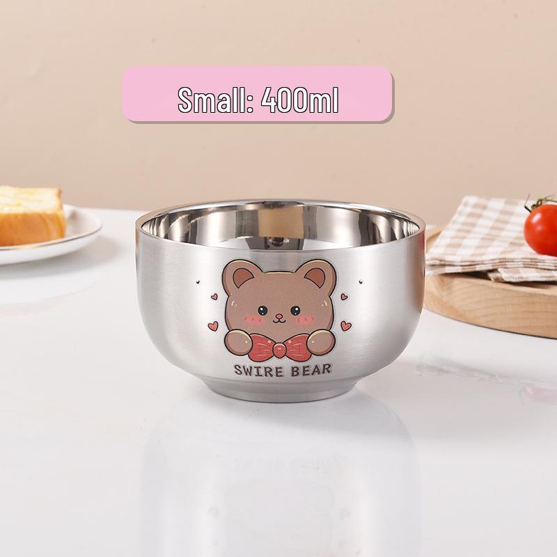 Children's Cartoon Zodiac Insulated Stainless Steel Bowl - Food Grade, Double Layer, Anti-Fall Design