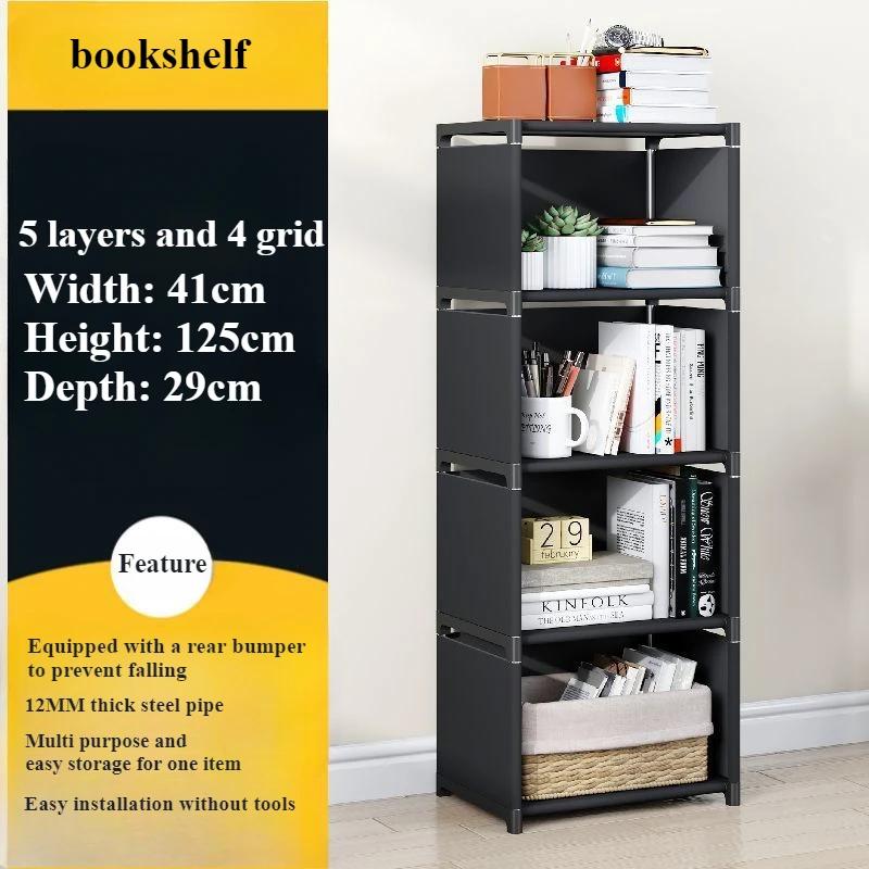 Simple Bookshelf Bedroom Multi-layer Bookcase Household Floor Standing Storage Rack Living Room Miscellaneous Storage Shelves