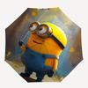 1pz Palloncino Minion Ombrello Pieghevole Automaticamente, Ombrello da Viaggio Compatto a 8 Stecche, Struttura Resistente in Plastica e Ferro134