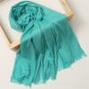 Foreign Trade Silk Scarf Cotton And Linen Headscarf Women'S Spring And Summer Solid Color Japanese And Korean Scarf Sun Protection Warm Shawl Hair
