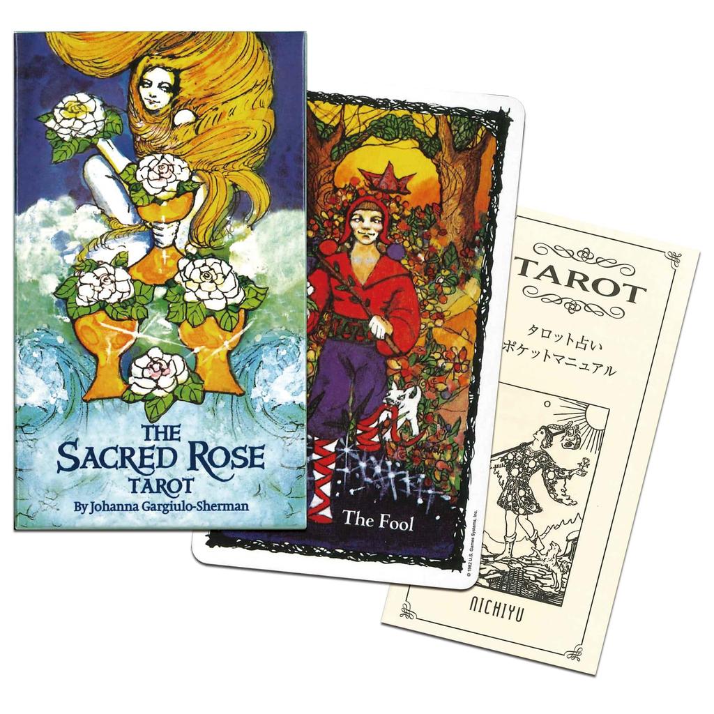 Nichiyu Tarot Cards 78 Cards Marseille Edition Fortune Telling Rose Tarot Japanese Explanation Book Included Rose [Genuine Product] [Sacred Deck]
