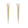 Colorful love pearl gold silk chain fringed earrings women's personality earrings temperament earrings