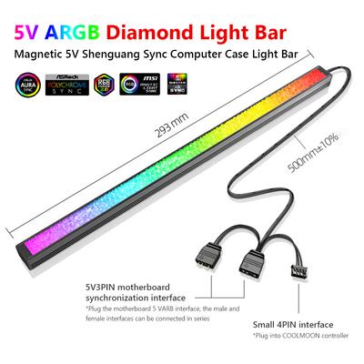 Barra de Luz LED ARGB COOLMOON Diamond 5V 3Pin/Pequeno 4Pin Magnética Colorida Atmosfera Lâmpada DIY para Gabinete de PC