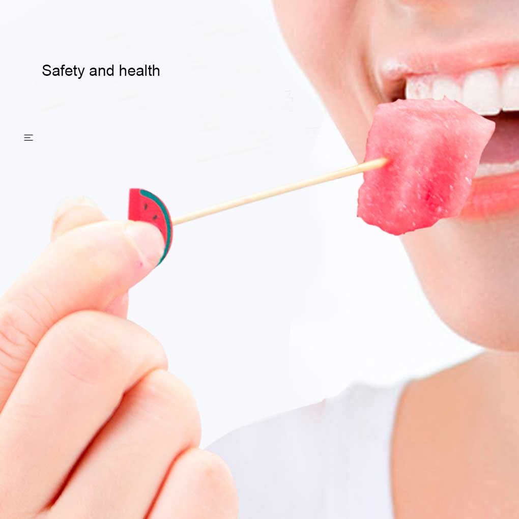 100Pcs Creatively Disposable Skewers Sticks Assorted Fruit Bamboo Cocktail Cake Toothpicks Food Party Accessory