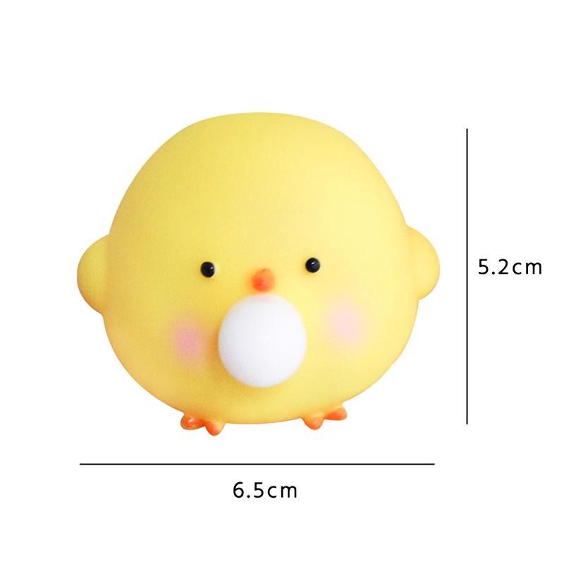 Handmade Cute Blow Bubble Chick Squishy Fidget Toys Decompression Sensory Stress Relief Squeeze Toy For Adults Kids Party Favors