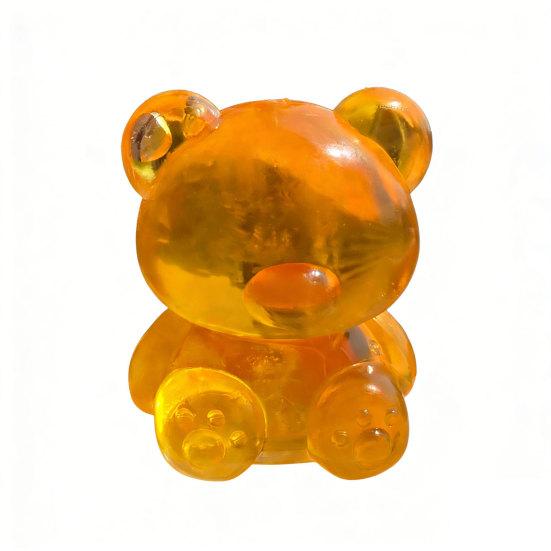 1/4Pcs Mini Clear Bear Squeeze Toy Stress Relief Sitting Bear Sensory Toy Anxiety Relieving Sugar Stress Ball Focus Aid Decompression Animal Toy