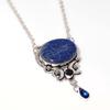 Large Lapis Lazuli Iolite Topaz 925 Silver Plated Necklace 18" Boho Jewelry S4o93