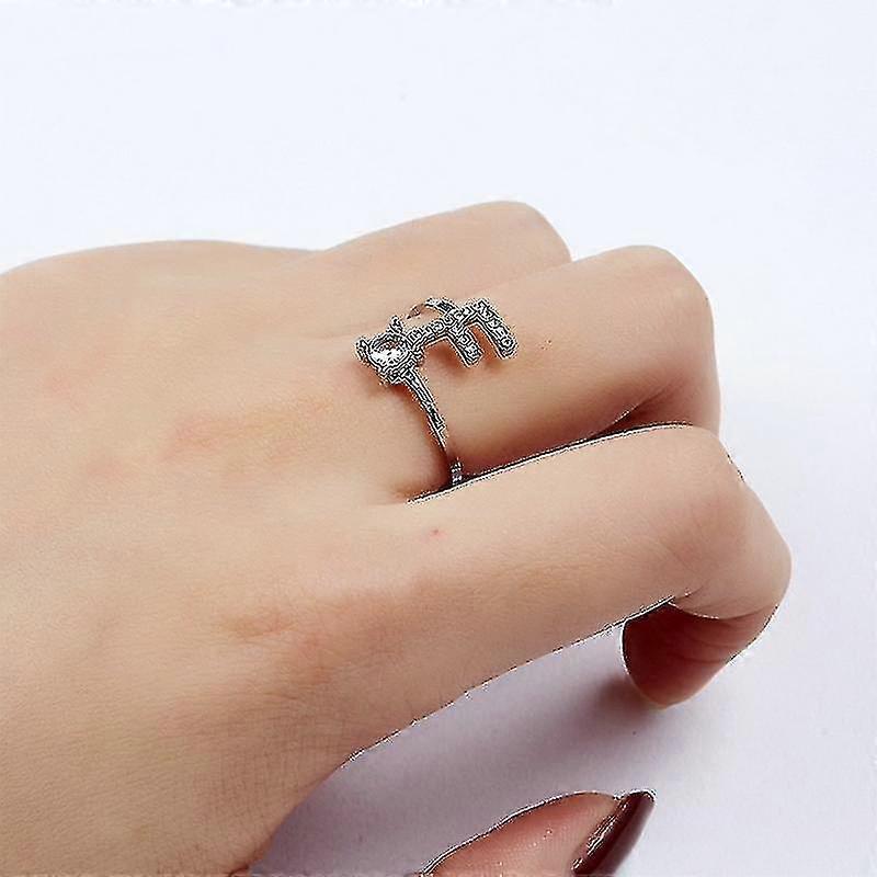 Finr Rings Simpli Letters Rings Fash Jewelry Rings-L-Silver