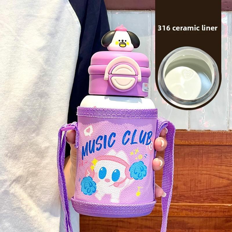 Childrens Travel Thermal Flask With Stainless Steel Inner For Outdoor Activities