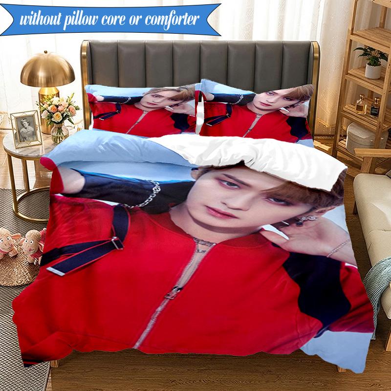 K-pop Group Stray 3pcs K-pop Music Group Bedding set,Ideal for Bedroom, Dormitory,Including Duvet Cover And 2pcs Pillowcases,Fan Gifts