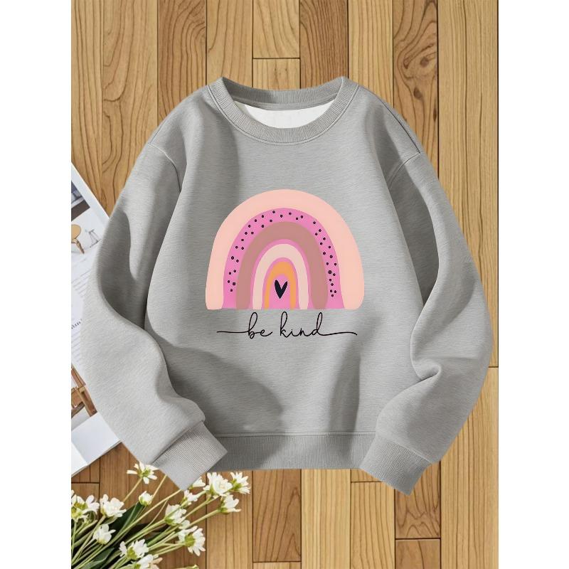 European Sizes Kids' Round Neck Sweatshirt with Fashionable Print, a Versatile Top