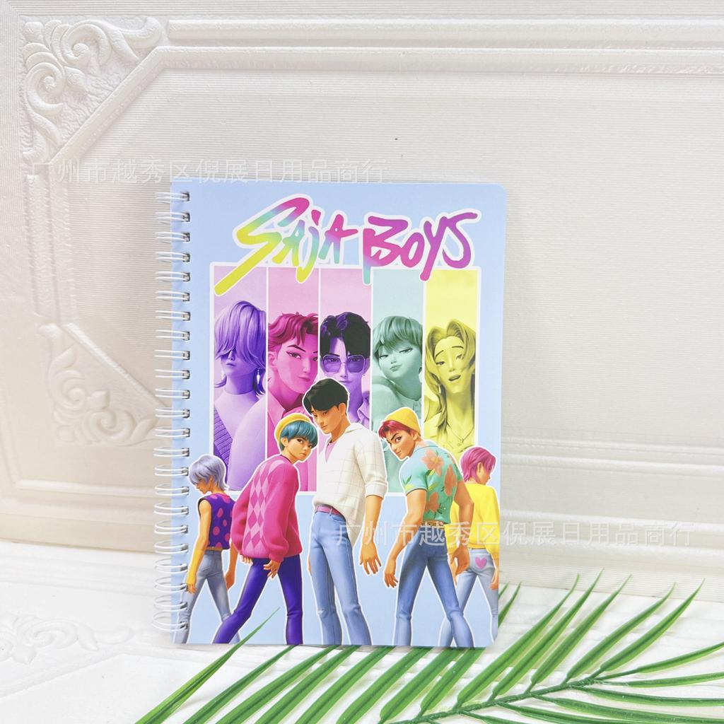 New Arrival 40 Sheets Kpop demon hunters A5 Spiral Notebook, Cartoon Anime Journal Notebook for Students & Fans