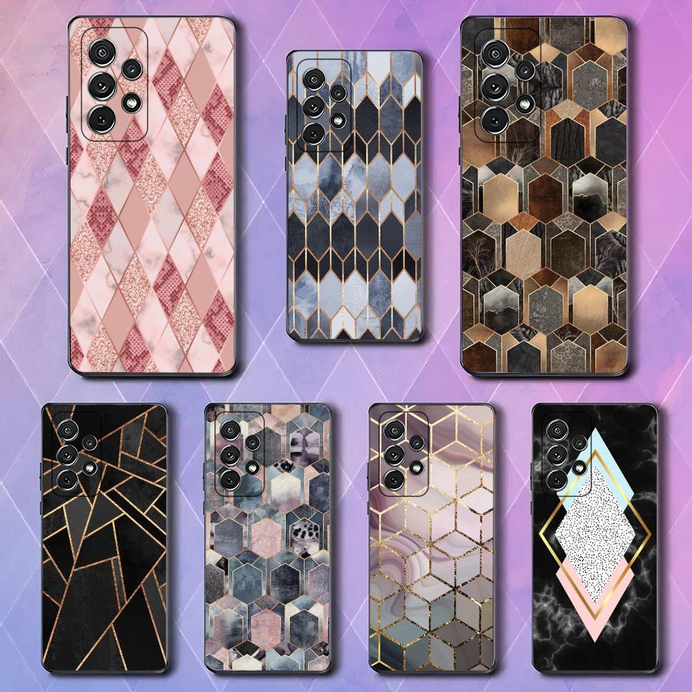 Marbled Pattern For Samsung Galaxy S25 S24 S23 Ultra S22 S21 Plus S20 Black Soft Silicone Protective Case