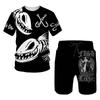 Hip Hop T-shirt Men 2-piece Set Summer Short Sleeve Tops Shorts Casual Oversized Streetwear Clothes Tracksuit Set