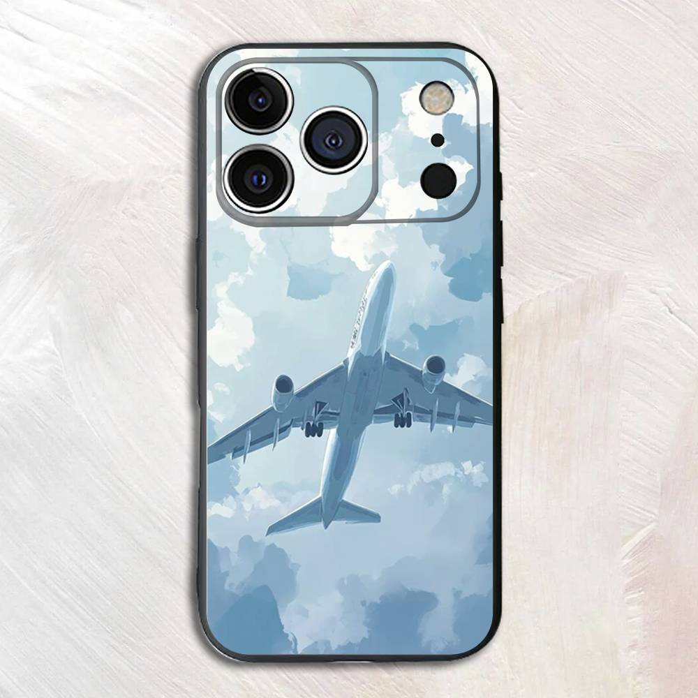 

Airplane Silicone Phone Case For iPhone 17,16,15,14,13,12,11 X XR XS Plus Pro Max SE Shockproof Soft Cover iPhone17promax