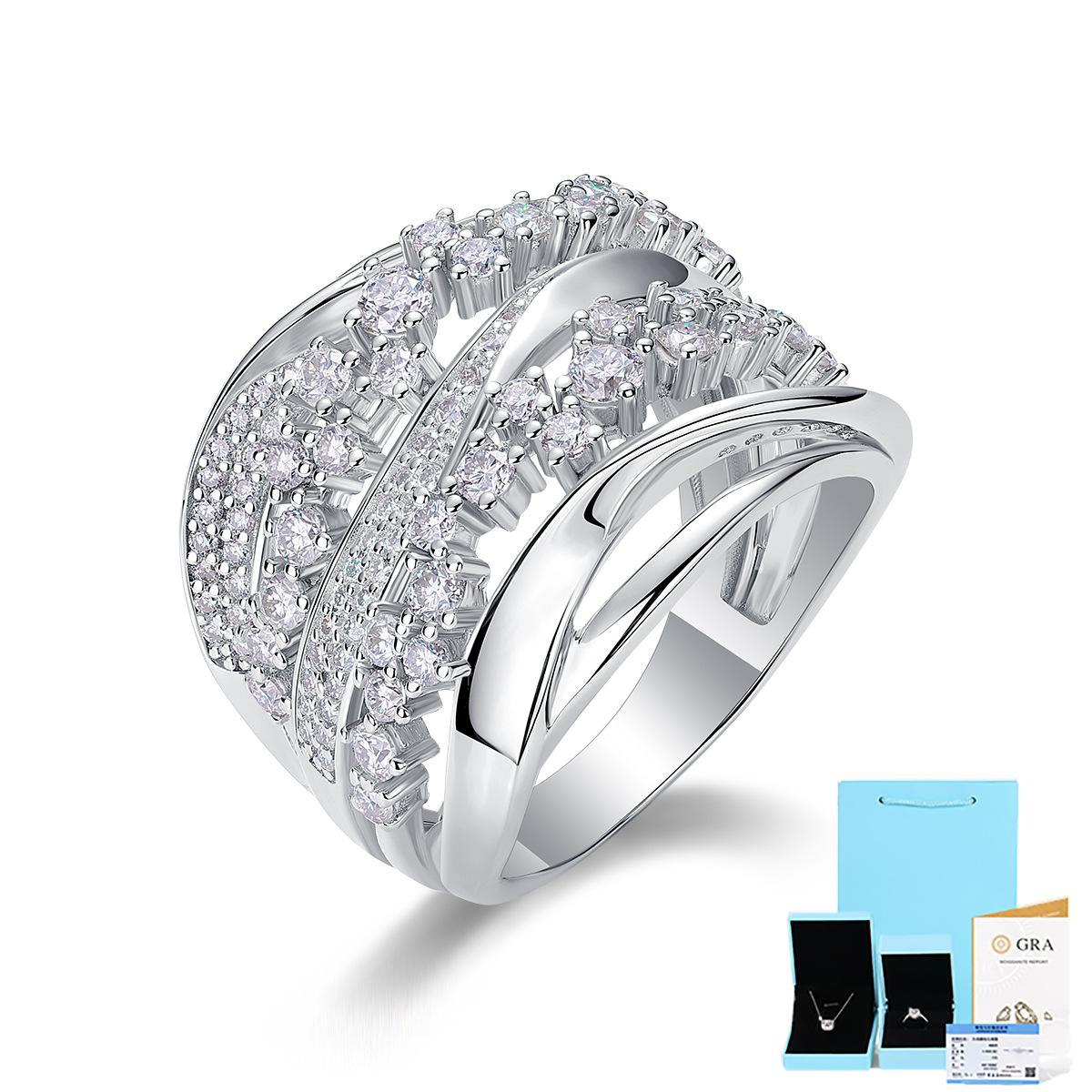 

Серебряное кольцо S925 с муассанитом, закрытое кольцо, ювелирное украшение на руку Beauty No. 8