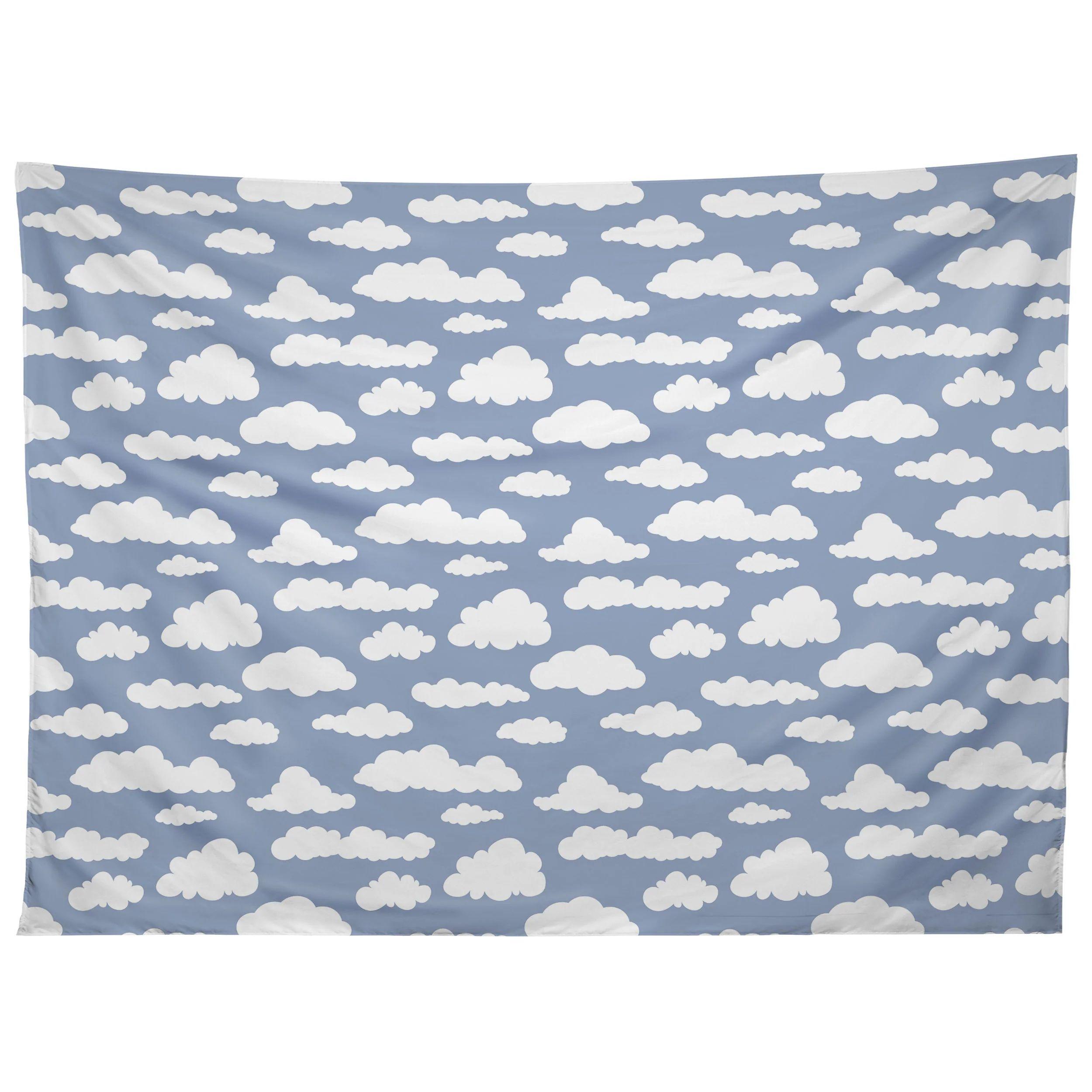 Tapestry sunny summer sky white cartoon 75x100