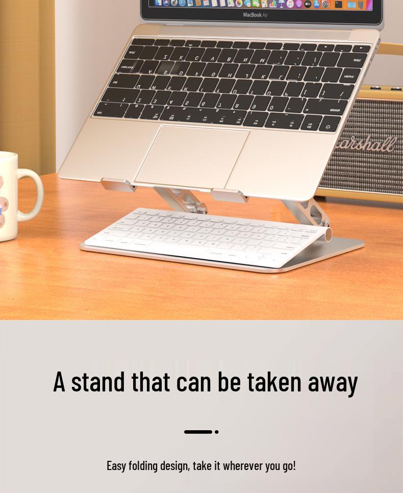 Adjustable Rotatable Metal Laptop Stand with Cooling Riser for Gaming