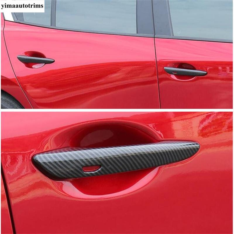 Car Outer Door Handle Frame Panel Cover Trim For Mazda CX-70 CX-80 CX-90 2025 2026 ABS Chrome / Black / Carbon Fiber Accessories