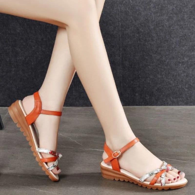 Fashion With Low Heels Buckles Woman Shoes High Quality Shoe 2025 Luxury Trending Sandals for Women Casual Vintage Offer Sandal On Sale