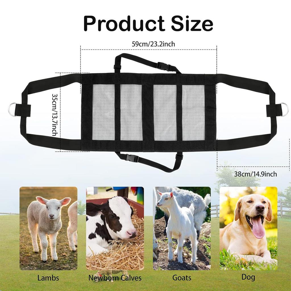 Sling pour veau pour peser les animaux Balance suspendue Sling avec sangles réglables Réutilisable pour veaux Agneaux Chèvres Bébés Alpagas