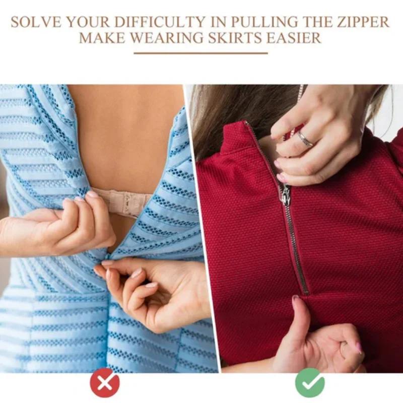 Zipper Helper for Dress and Boots Zipper Puller Helper Zip Aid Tool With Hook Zipper Chain Fine Button Chain Garment Zipper